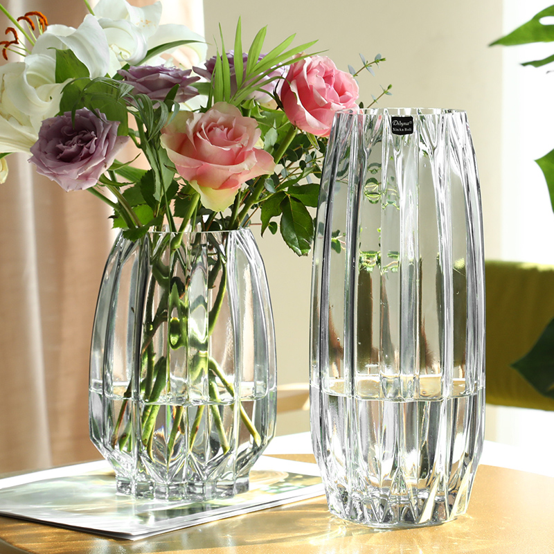 Glass Vase Nordic - Nordic simple large glass vase transparent