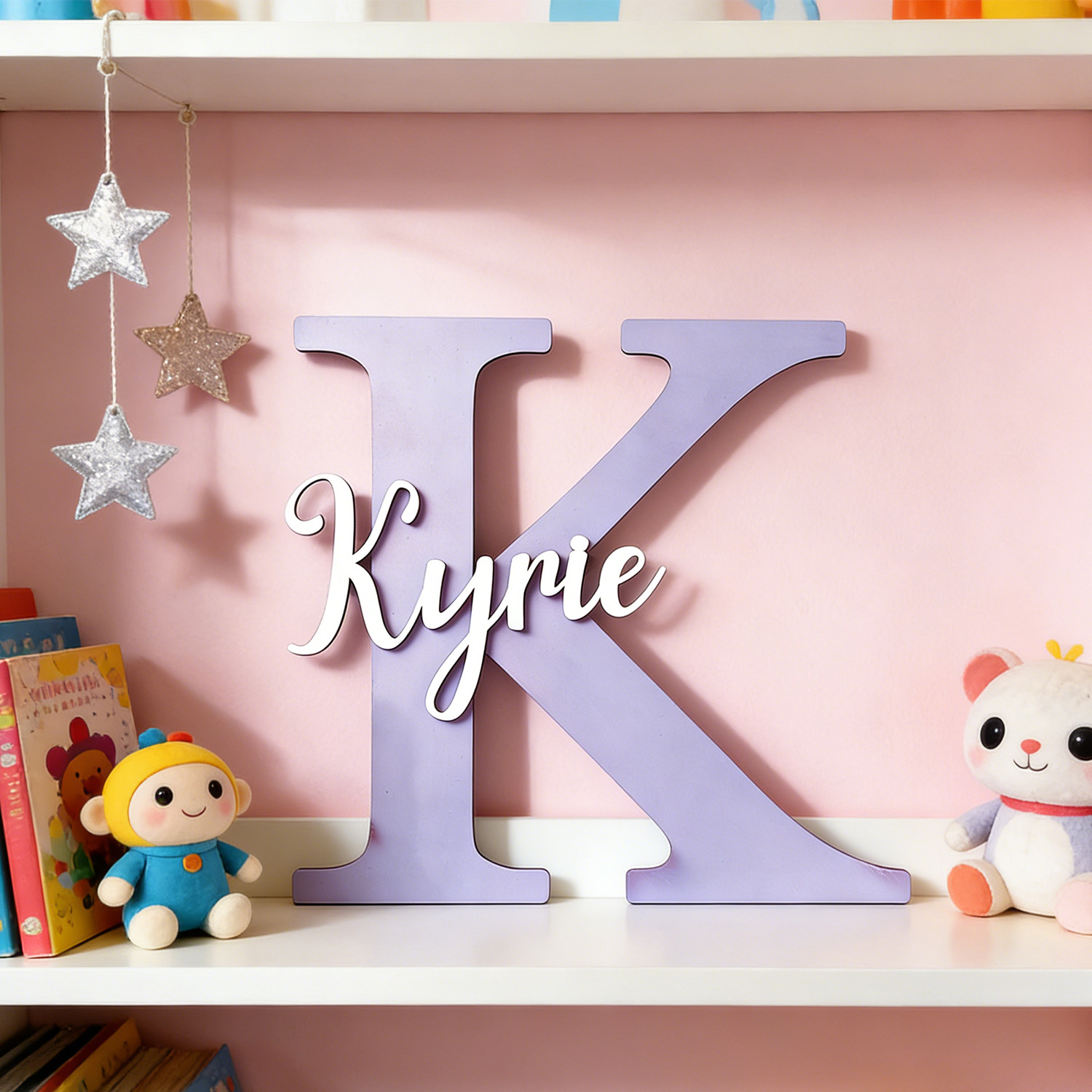 Wooden Letter Sign - 1pc Custom Two Layer Light Purple