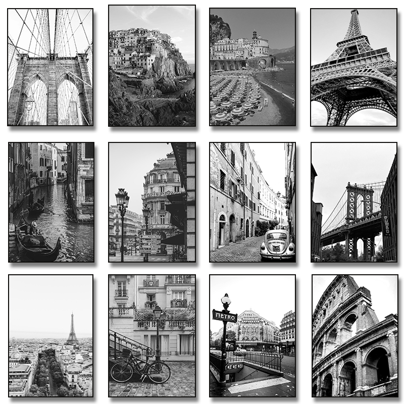 Home Decor London - (No frame)Black White City New York