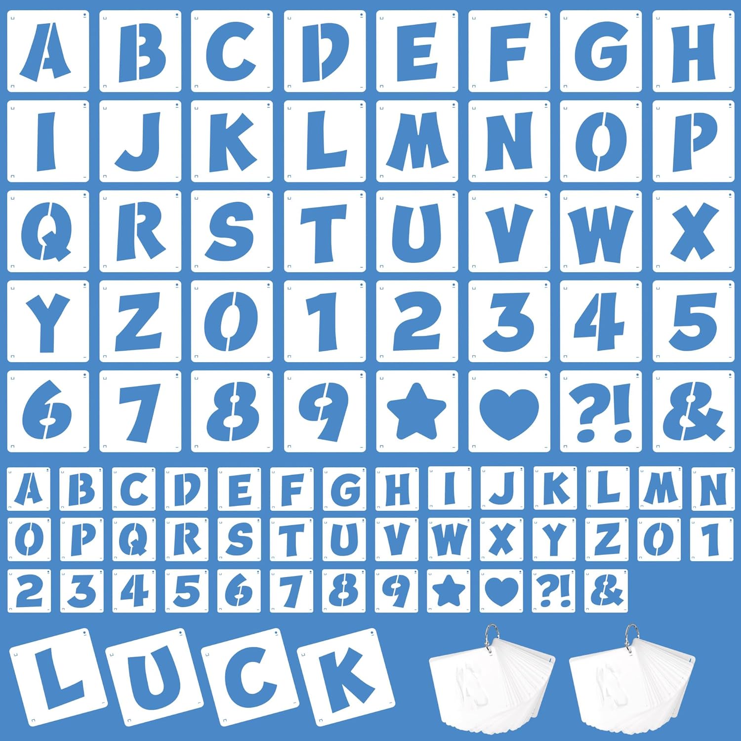 Wooden Letter Sign - 80Pcs Reusable Alphabet Number Letter Stencils