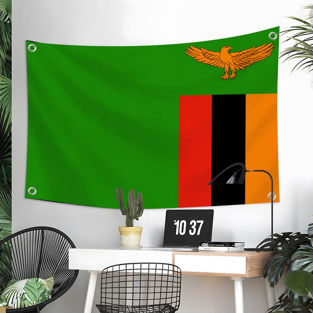 Home Decor Zambia - Zambia Flags Custom Wall Hanging Background