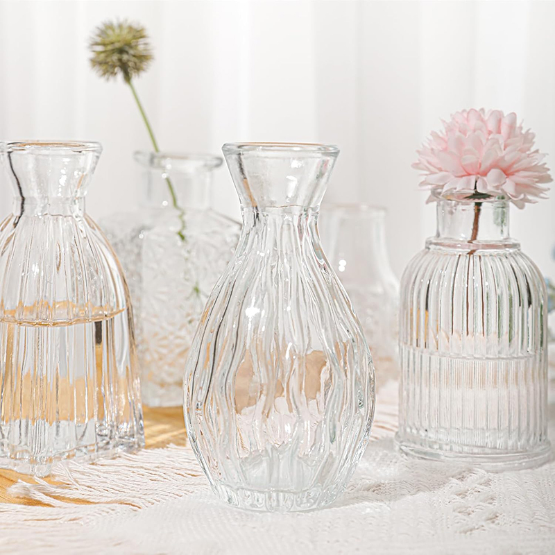 Nordic Embossed Transparent Gl - Glass Vase Nordic 评论和价格