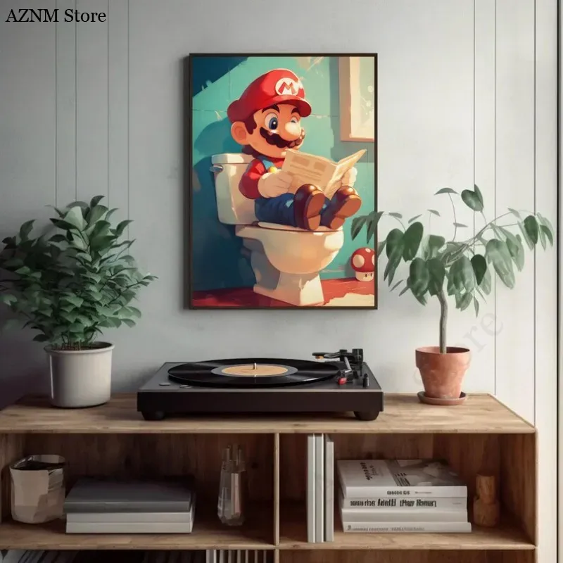 Funny Bathroom Cartoon Video G - Watercolor Poster Print 评论和价格