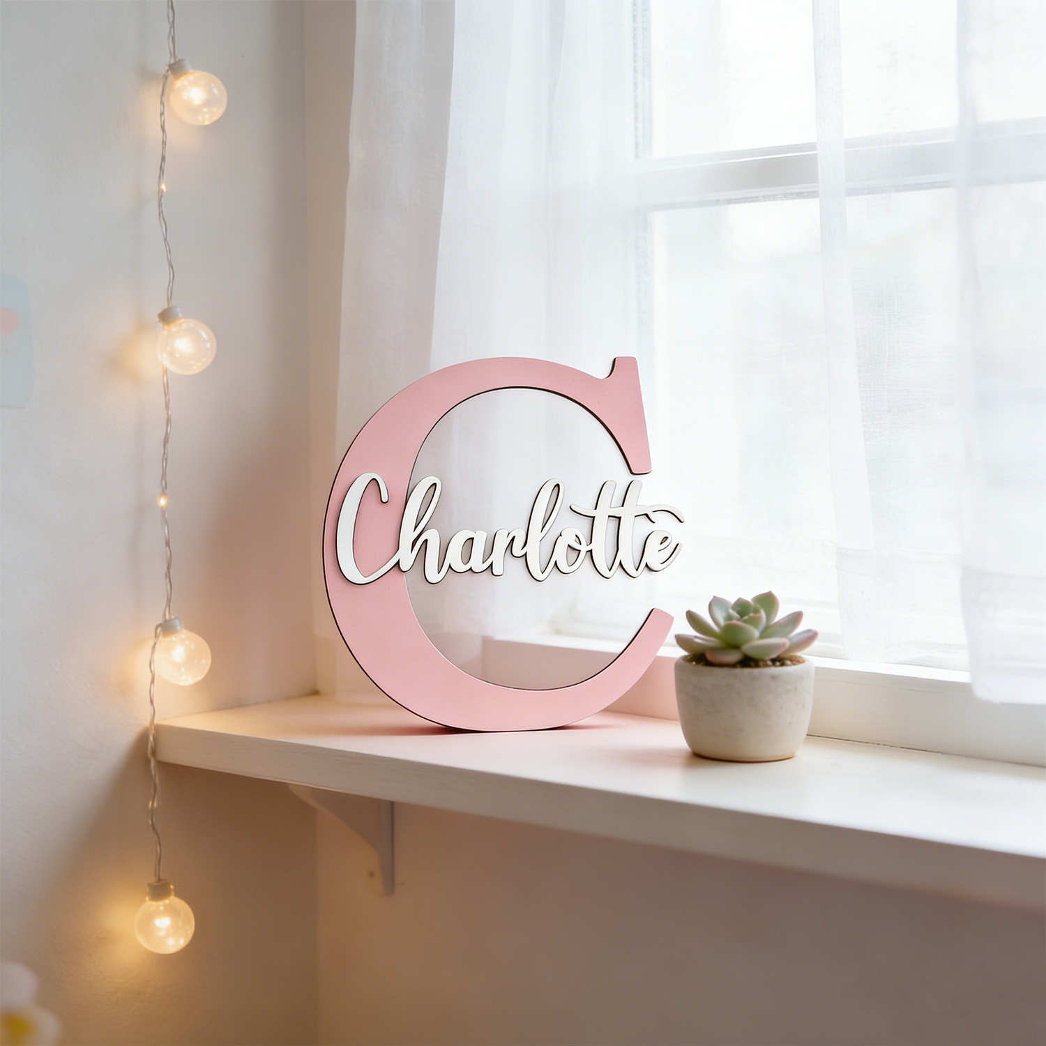 1pc Custom Two Layer Light Pur - Wooden Letter Sign 评论和价格