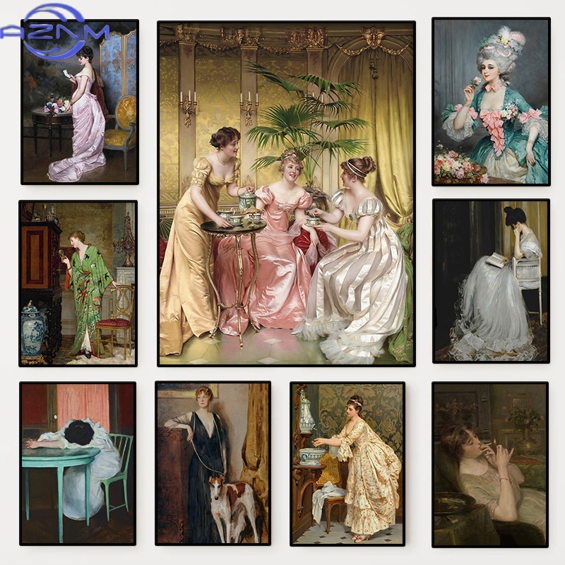 The Renaissance Women Portrait - Watercolor Poster Print 评论和价格