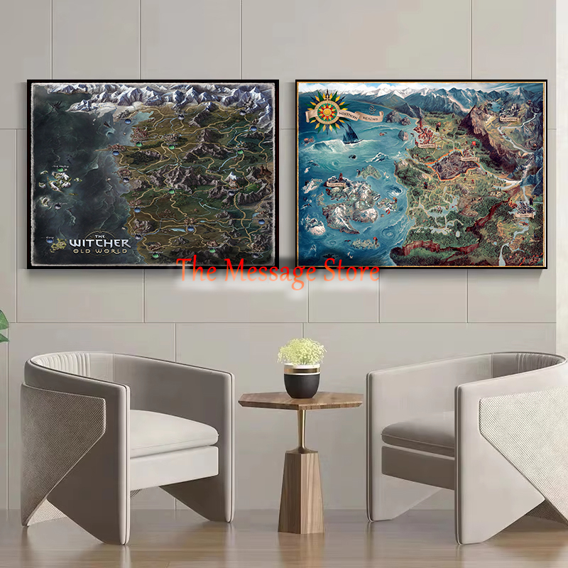 Witcher World Map Continent Lo - Home Decor Location 评论和价格