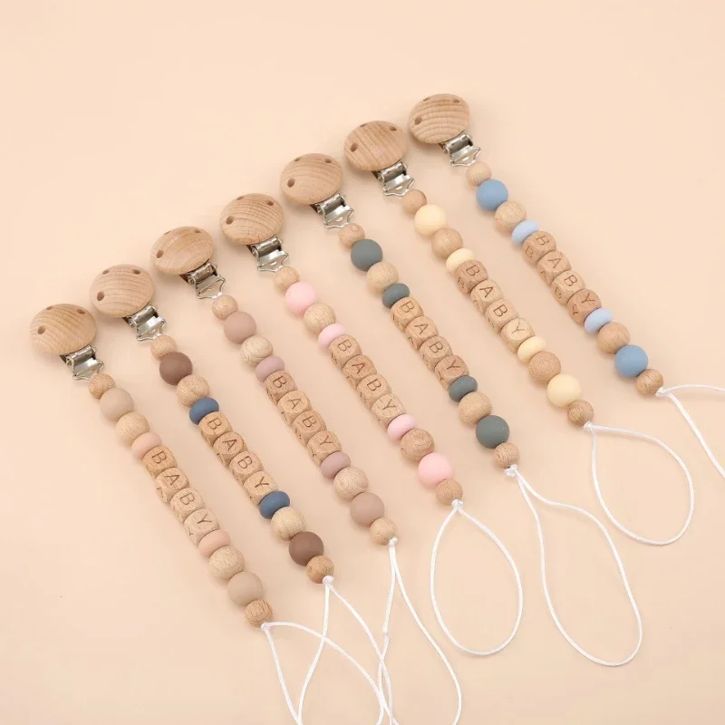 Baby Pacifier Clips Personaliz - Wooden Letter Sign 评论和价格