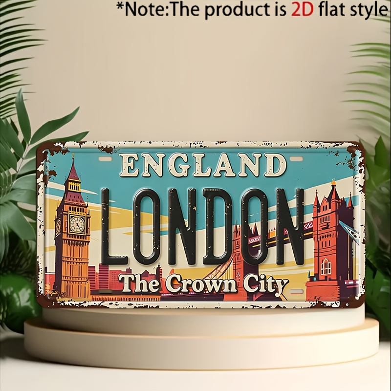 Vintage London Metal License P - Home Decor London 评论和价格