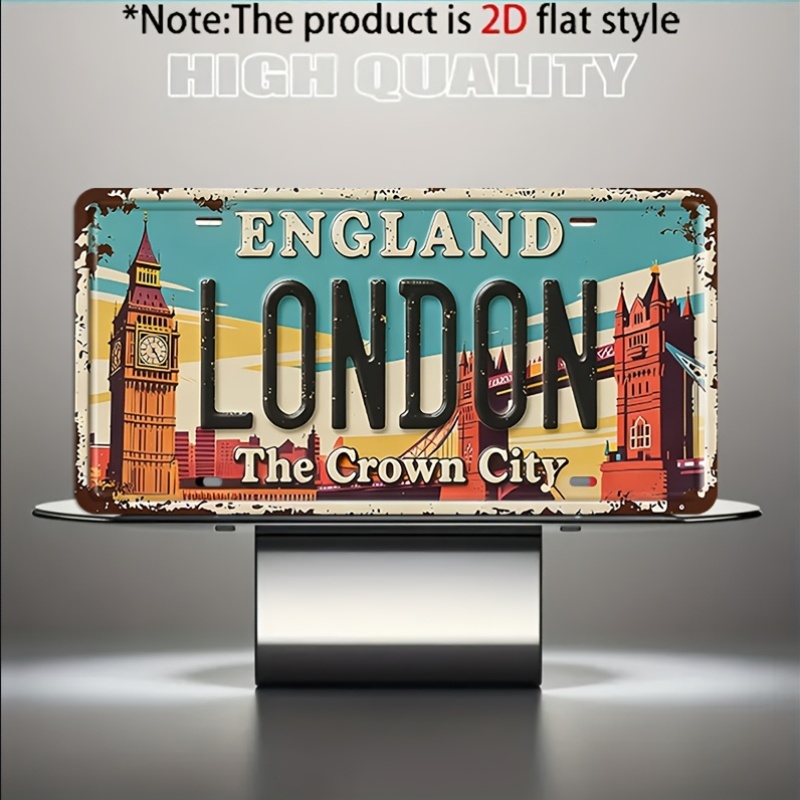 Vintage London Metal License P - Home Decor London 评论和价格