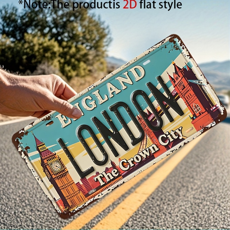 Vintage London Metal License P - Home Decor London 评论和价格