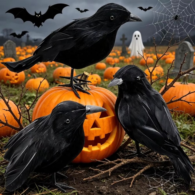 1PC Black Crow Halloween Decor - Home Decor Com 评论和价格