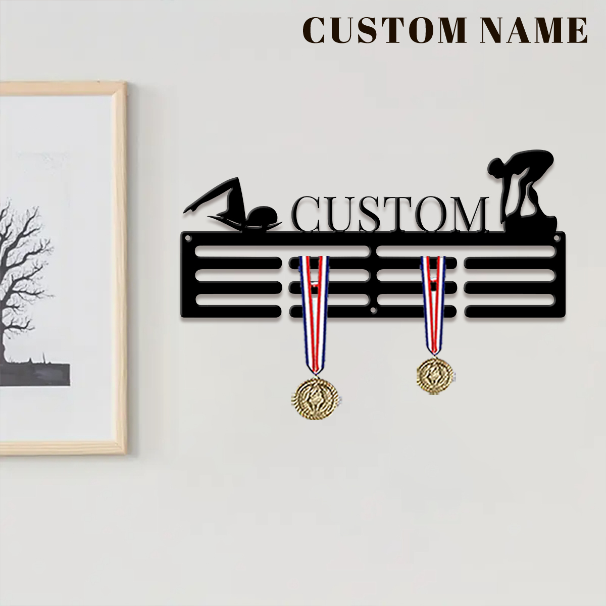 1pc Custom Swimming Metal Meda - Home Decor Com 评论和价格