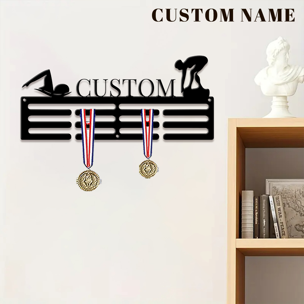 1pc Custom Swimming Metal Meda - Home Decor Com 评论和价格