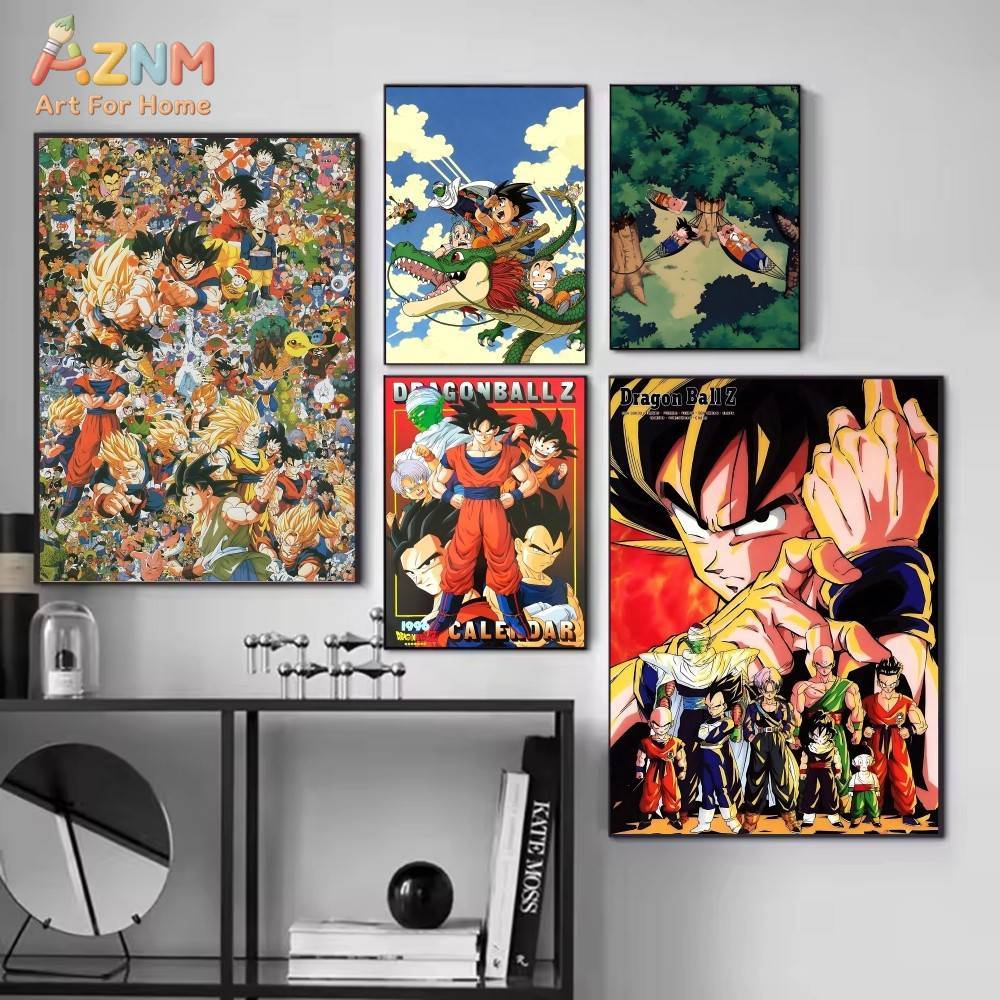 AZNM Dragon Ball Z Unframed Ca - Geometric Wall Art 评论和价格