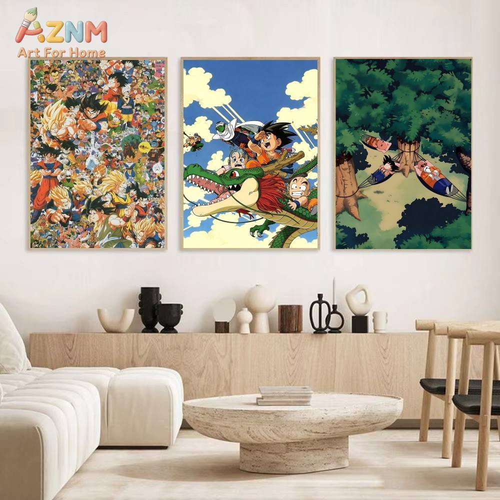 AZNM Dragon Ball Z Unframed Ca - Geometric Wall Art 评论和价格