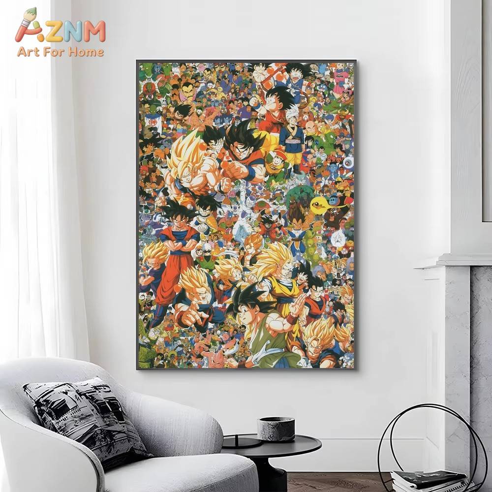 AZNM Dragon Ball Z Unframed Ca - Geometric Wall Art 评论和价格