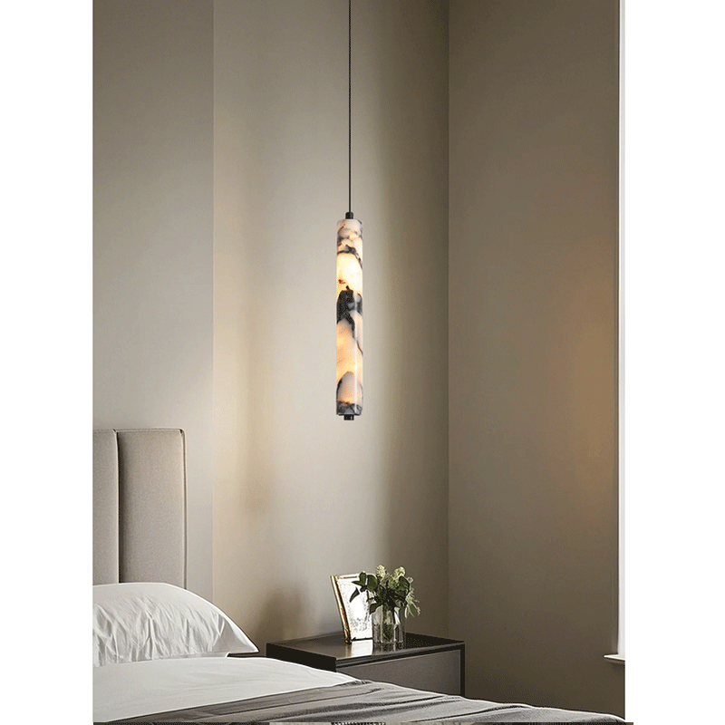 Luxury Black Cylinder Natural  - Hanging Moon Lamp 评论和价格