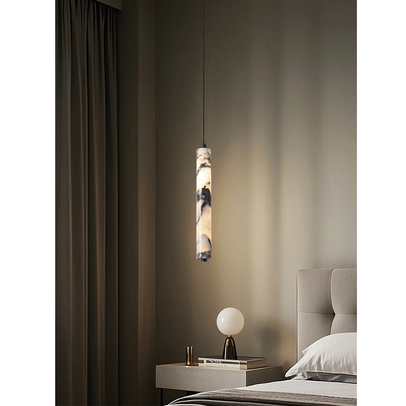 Luxury Black Cylinder Natural  - Hanging Moon Lamp 评论和价格