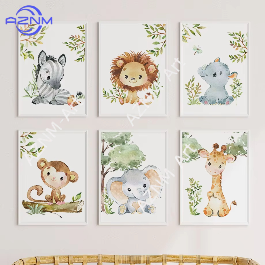 1/6pcs Watercolor Animal Nurse - Watercolor Poster Print 评论和价格