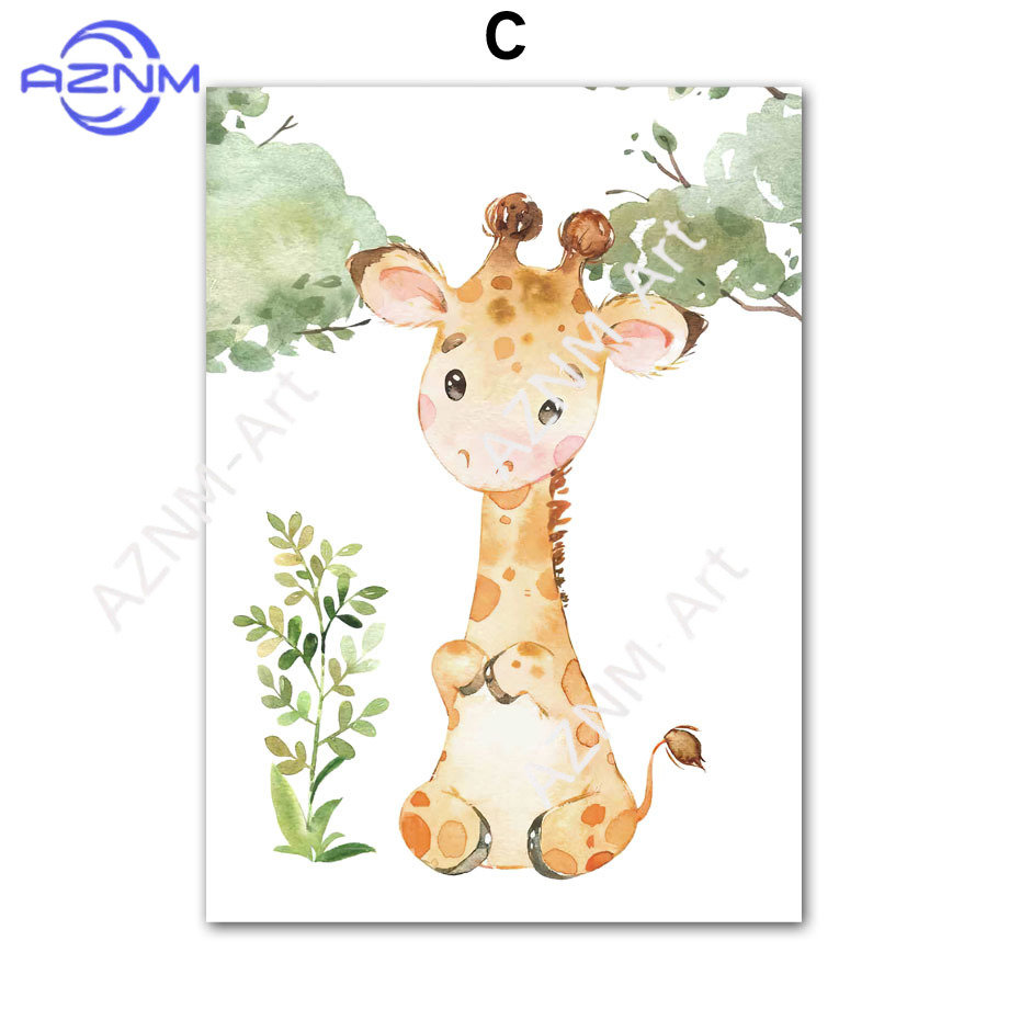 1/6pcs Watercolor Animal Nurse - Watercolor Poster Print 评论和价格