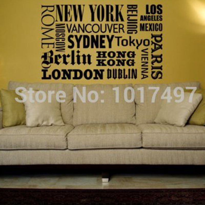 New York London Paris Quote wa - Home Decor London 评论和价格