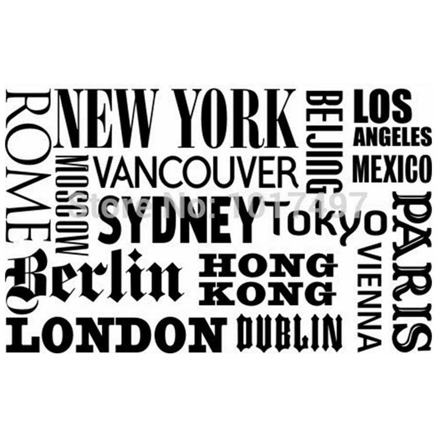 New York London Paris Quote wa - Home Decor London 评论和价格