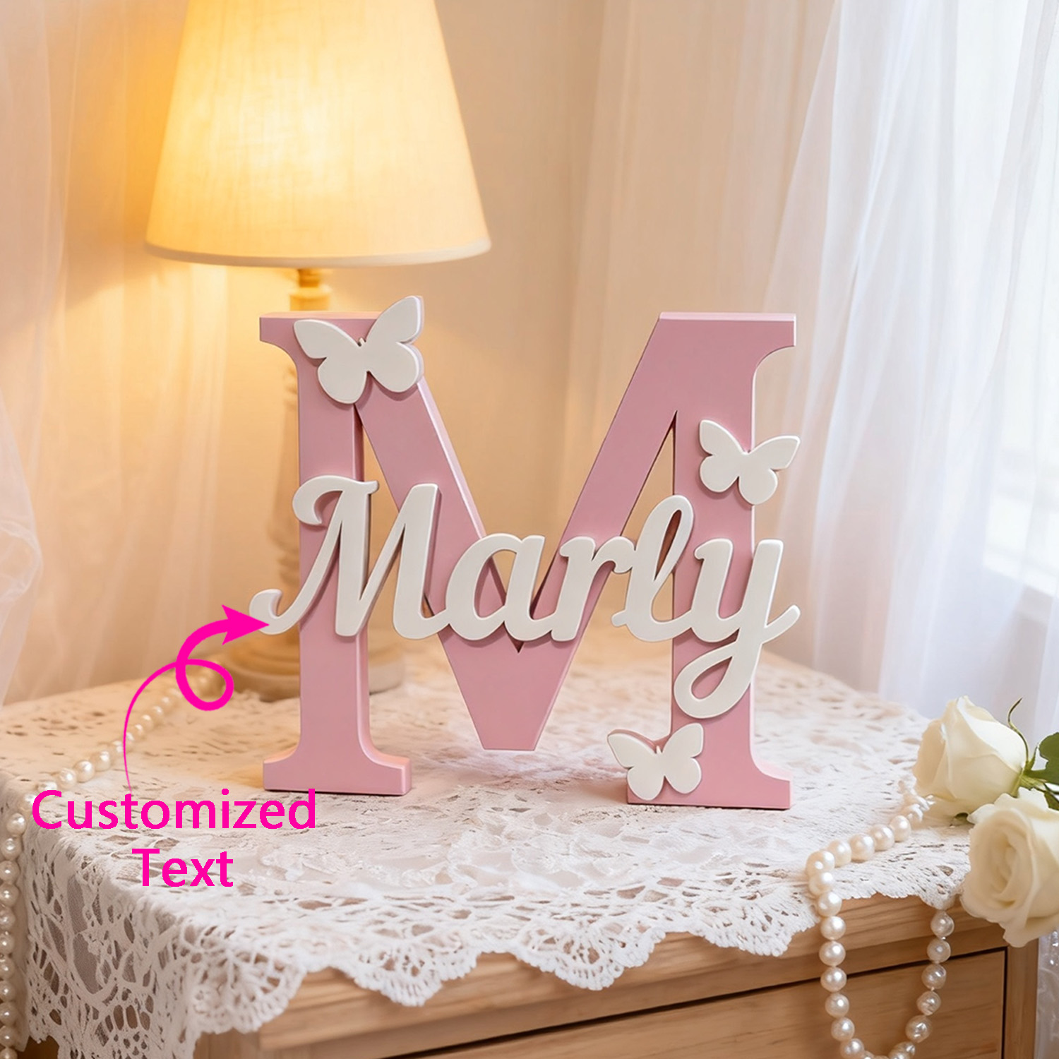 1pc Custom Initial Letter Wood - Wooden Letter Sign 评论和价格