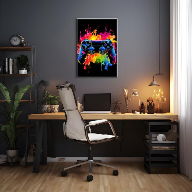 Watercolor Neon Video Game Pos - Home Decor Xbox Games 评论和价格