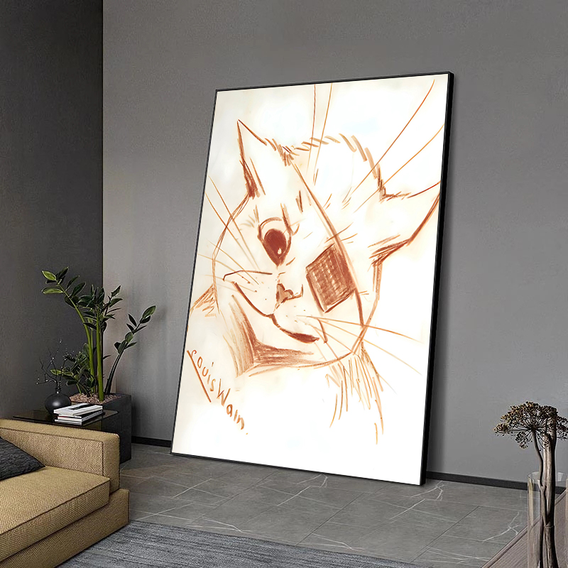 Louis Wain Illustration Exhibi - Watercolor Poster Print 评论和价格