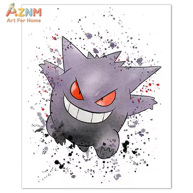 1PC ，Anime Pokemon Canvas Pain - Watercolor Poster Print 评论和价格