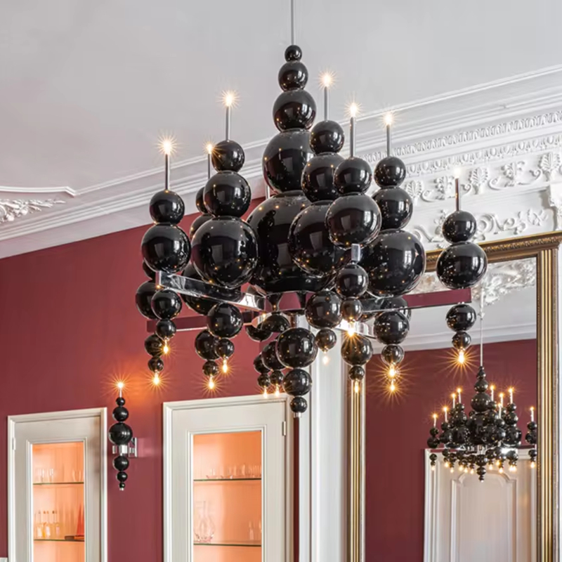 Luxury Living Room Black Chand - Hanging Moon Lamp 评论和价格