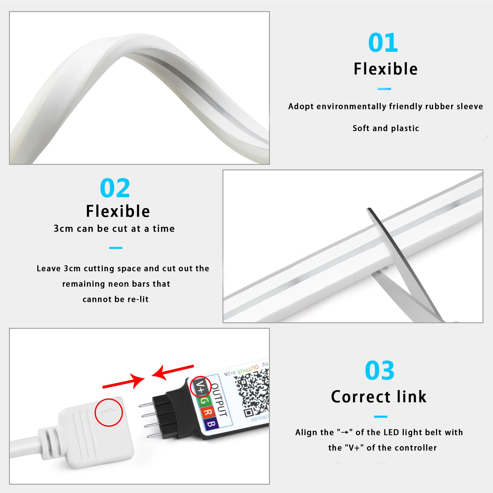 1-5m RGB LED Neon Strip Light  - Home Decor Com 评论和价格