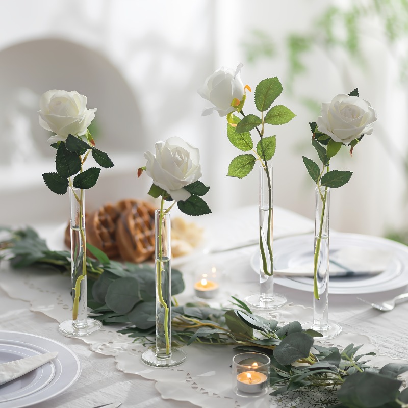 4Pcs Slim Straight Acrylic Vas - Glass Vase Nordic 评论和价格